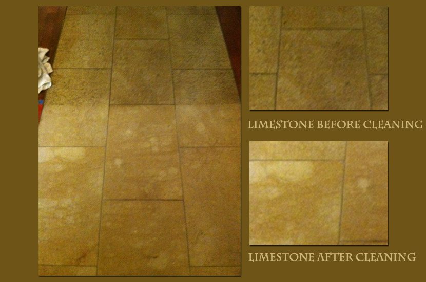 limestone before and after cleaning