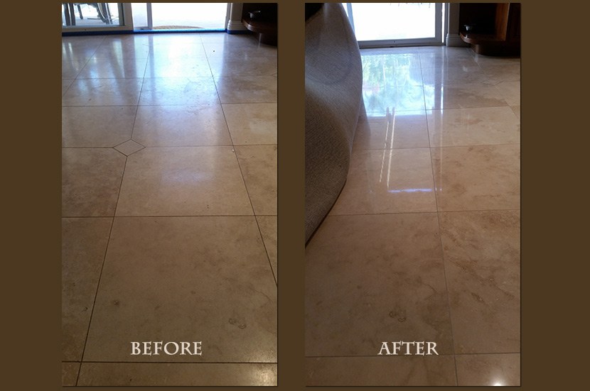 travertine honed cleaned before after