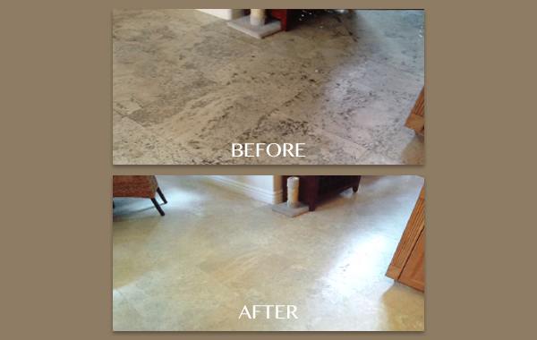 Travertine Holes Before and After