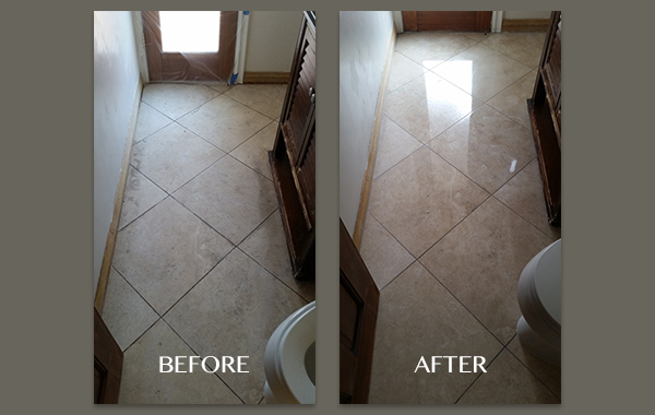 Travertine Floor Restoration Before and After
