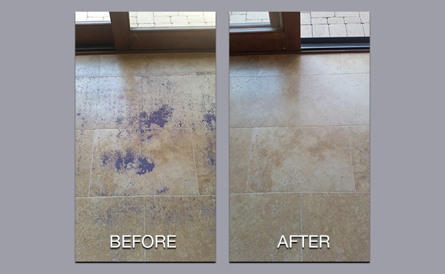 Travertine Before and After Cleaning