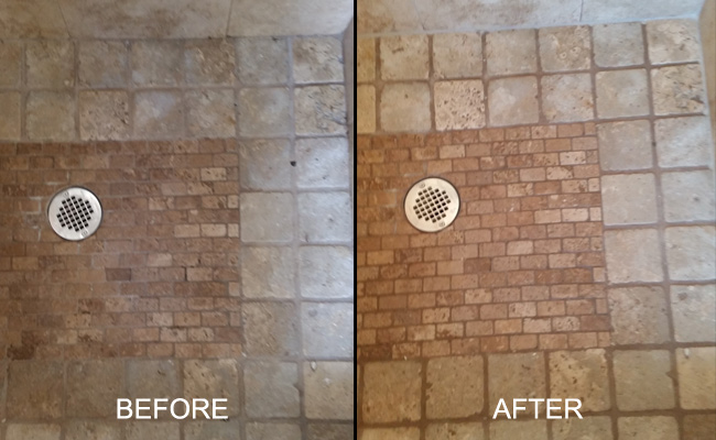 Tumbled Travertine Before and After